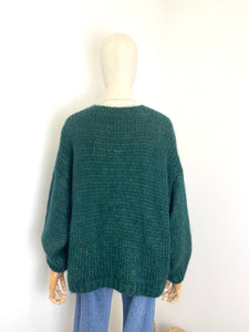 Bernadette Oversized Mohair Cardigan Dark Green