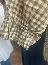 Load image into Gallery viewer, Valentina Checked Voile 3/4 Sleeve Olive
