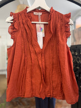 Load image into Gallery viewer, Irene Frill Voile Top Rust

