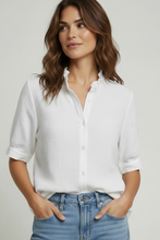Load image into Gallery viewer, Marianne Cheesecloth Short Sleeve White
