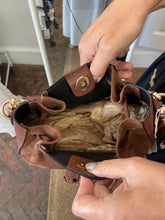Load image into Gallery viewer, Suede &amp; Leather Bucket Bag Tan
