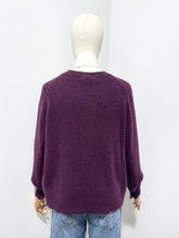 Load image into Gallery viewer, Mira Scalloped Edge Long Sleeve Jumper Aubergine
