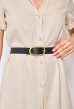 Load image into Gallery viewer, Leah Leather Belt High Shine Black
