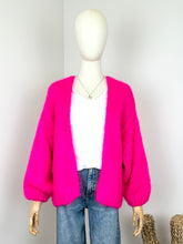 Load image into Gallery viewer, Bernadette Oversized Mohair Cardigan Fuschia
