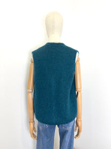 Mae Mohair Button Tank Petrol