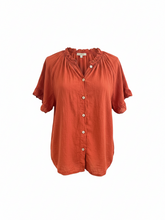 Load image into Gallery viewer, Valencia Voile Short Sleeve Terracota Blouse
