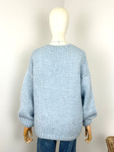 Load image into Gallery viewer, Bernadette Oversized Mohair Cardigan Light Blue
