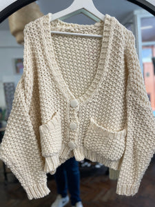 Cora Chunky Knit Cardigan Cream