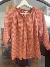 Load image into Gallery viewer, Valentina Checked Voile 3/4 Sleeve Terracota
