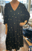 Load image into Gallery viewer, Elise Sparkle Smock Dress Navy
