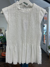 Load image into Gallery viewer, Sofia Shirred Top White
