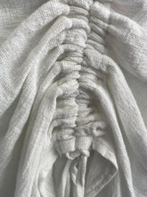Load image into Gallery viewer, Teabag Washed Linen Tie Front Top White
