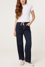 Load image into Gallery viewer, Tie Waist Wide Leg Jogger Jean Indigo
