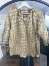 Load image into Gallery viewer, Valentina Checked Voile 3/4 Sleeve Olive
