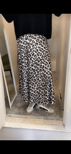 Load image into Gallery viewer, Kat Bias Cut Satin Leopard Skirt Beige
