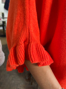 Florrie Frill Cuff Jumper Orange