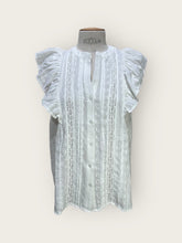 Load image into Gallery viewer, Yasmin Lace Insert Blouse White
