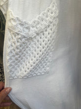 Load image into Gallery viewer, Washed Linen Tapered Mesh Trim Trouser White
