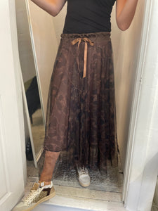 Smudge Tulle Skirt Choc