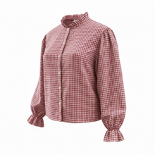 Load image into Gallery viewer, Gingham Blouse Raspberry
