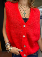 Load image into Gallery viewer, Mae Mohair Button Tank Orange

