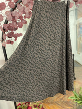 Load image into Gallery viewer, Kat Bias Cut Satin Leopard Skirt Chocolate
