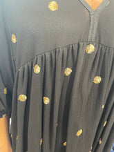 Load image into Gallery viewer, Elise Sparkle Smock Dress Black
