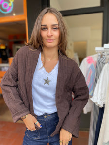 Cara Cotton Jacket Chocolate