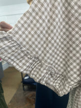 Load image into Gallery viewer, Valencia Checked Voile Short Sleeve Taupe
