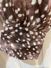 Load image into Gallery viewer, Deer Print Pussy Bow Blouse Chocolate
