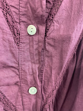 Load image into Gallery viewer, Gayle Long Sleeve Lace Insert Blouse Plum
