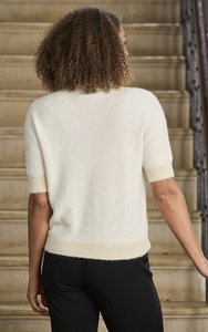 Sparkle Half Sleeve Alpaca Jumper Cream