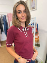 Load image into Gallery viewer, Polo Tipping Knitted Jumper Berry
