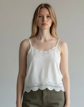 Load image into Gallery viewer, Cotton Crochet Cami Cream
