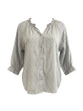 Load image into Gallery viewer, Valentina Checked Voile 3/4 Sleeve Taupe
