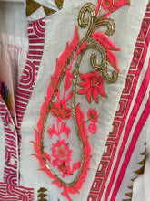 Load image into Gallery viewer, Neon Pink Embroidered &amp; Beaded Short Dress
