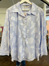 Load image into Gallery viewer, Leaf Appliqué Blouse Blue
