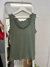 Load image into Gallery viewer, Kate Frill Ribbed Vest Khaki
