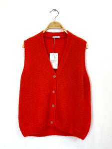 Mae Mohair Button Tank Orange