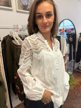 Load image into Gallery viewer, Lois Lace Pintuck Blouse White
