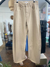 Load image into Gallery viewer, Brielle Stretch Barrel Leg Trouser Dark Sand
