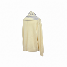Load image into Gallery viewer, Isla Striped Scarf Cardigan Lemon/Grey
