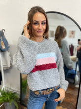 Load image into Gallery viewer, Neva Centre Stripe Soft Knit Grey
