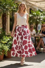 Load image into Gallery viewer, Marina Shell Print Skirt Cream/Red

