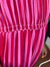Load image into Gallery viewer, Lucia Striped Shirred Dress Pink/Red
