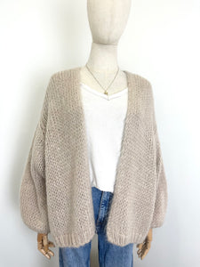 Bernadette Oversized Mohair Cardigan Beige