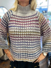 Load image into Gallery viewer, Fawn Funnel Neck Jumper Grey/Multi Stripe
