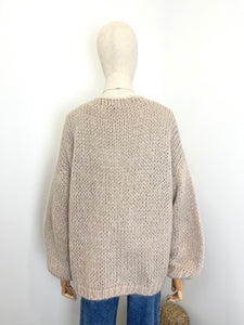 Bernadette Oversized Mohair Cardigan Beige