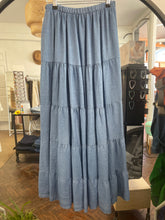 Load image into Gallery viewer, Calantha Chambray Tiered Skirt
