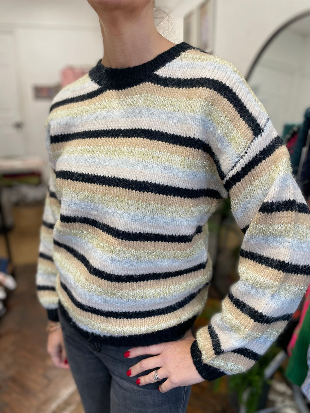 Talia Glitter Stripe Jumper